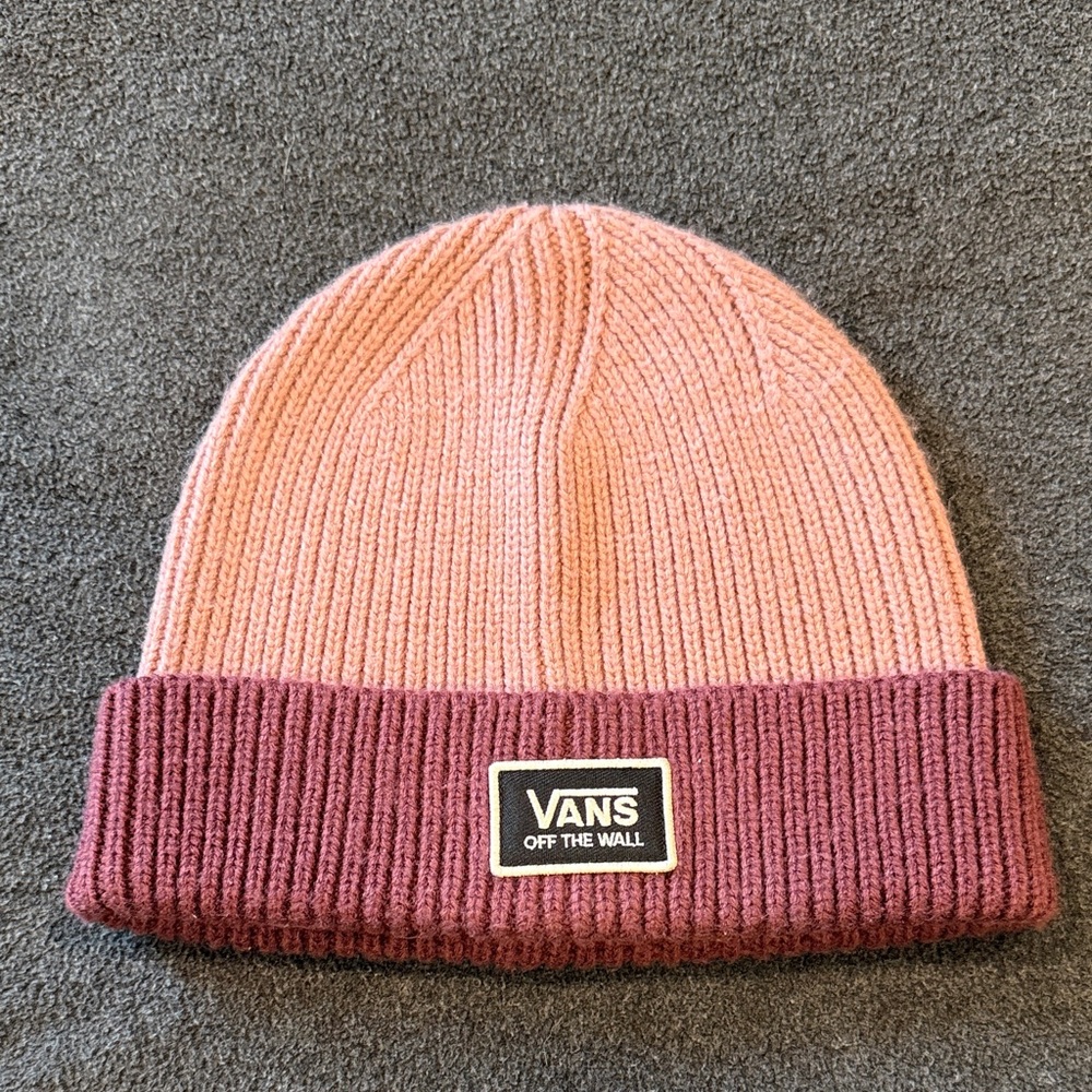 Vans Two-Tone Pink and Burgundy Beanie